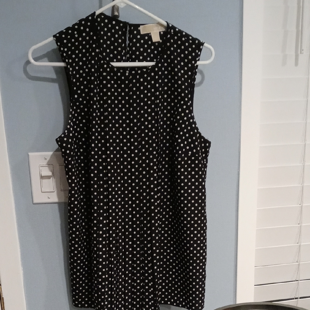 Black and White Polka Dot Sleeveless Top
